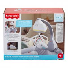 Jucarie bebelusi - 2 in 1 Mobile & Soother - Raindow Showers Bassinet to Bedside Mobile