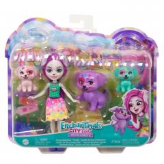 Set figurine - Enchantimals City Tails Main Street - Dessa Dalmatian Family