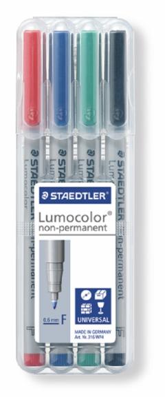 Marker non permanent  Lumocolor - 0.6mm, set 4bucati
