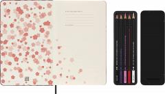 Set carnet si creioane - Sakura Creative Set by Kosuke Tsumura: Notebook, Large, Plain, Hard Cover +  Set of 5 pencils