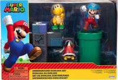 Set 3 figurine - Super Mario - Diorama in subteran