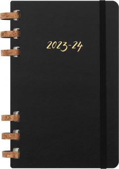 Agenda 2023 -2024 - 12-Months Academic Planner - Large, Spiral, Hard Cover - Black