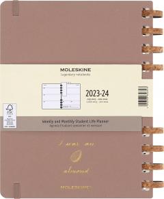 Agenda 2023 -2024 - 12-Months Academic Planner - XL, Spiral, Hard Cover - Crush Almond