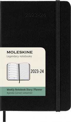 Agenda 2023-2024 - 18-Month Weekly Planner - Pocket, Hard Cover - Black
