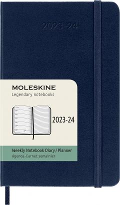 Agenda 2023-2024 - 18-Month Weekly Planner - Pocket, Hard Cover - Sapphire Blue