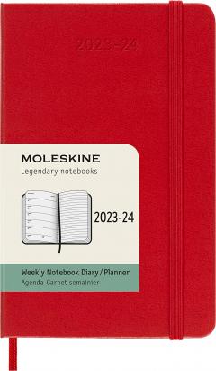 Agenda 2023-2024 - 18-Month Weekly Planner - Pocket, Hard Cover - Scarlet Red