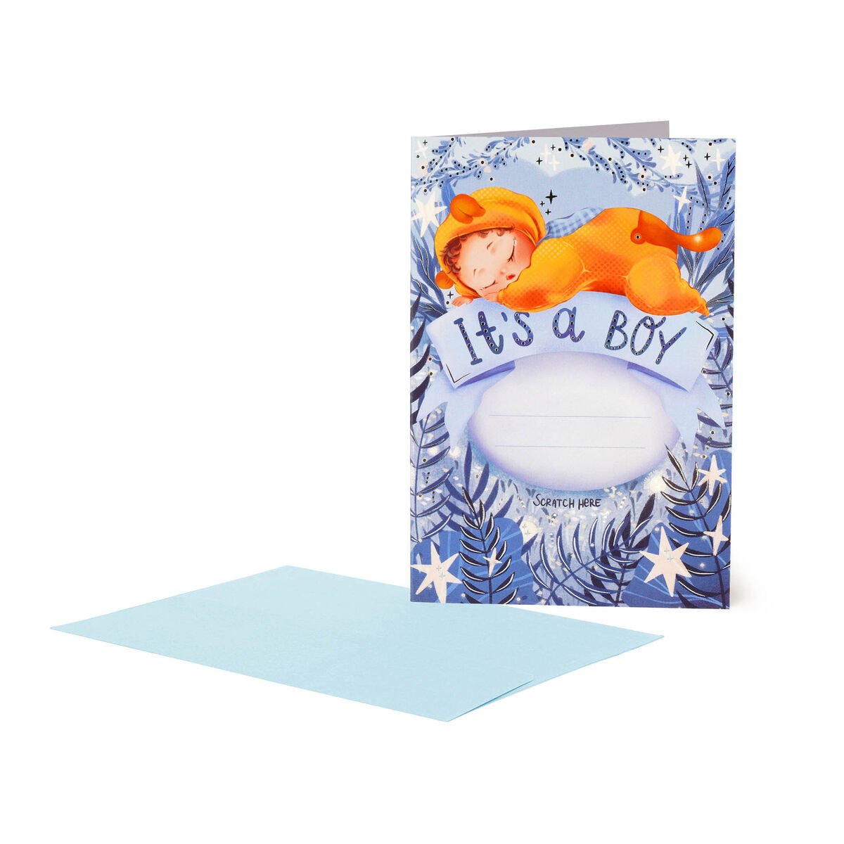 Felicitare - Scratch to Reveal - Baby Born - Boy