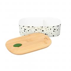 Cutie pentru pranz - Bioloco Plant - Oval Natural Terrazzo
