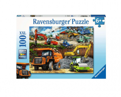 Puzzle calsic - Vehicule de constructii - 100 piese