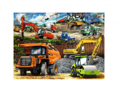 Puzzle calsic - Vehicule de constructii - 100 piese