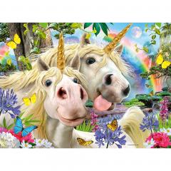 Puzzle 100 piese - XXL - Don't Worry, Be Happy - Selfie Unicorns