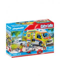 Set de joaca - City Life - Ambulanta galben cu lumini si sunet