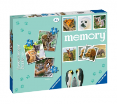 Set 3 puzzle + Joc memory animale - 110 piese