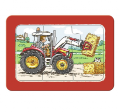 Puzzle clasic - Excavator, tractor si basculanta - 18 piese