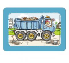 Puzzle clasic - Excavator, tractor si basculanta - 18 piese