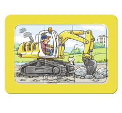 Puzzle clasic - Excavator, tractor si basculanta - 18 piese
