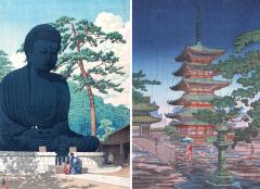 Temples, pagodes et sanctuaires par les grands maitres de l'estampe japonaise