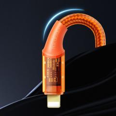 Cablu USB C - Amber Series Fast Charging Type-C la Lightning, 36W, 1.2m Orange