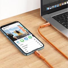 Cablu USB C - Amber Series Fast Charging Type-C la Lightning, 36W, 1.2m Orange