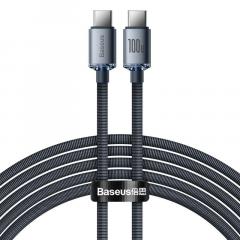 Cablu USB C - Baseus Type-C la Type-C Crystal Shine, 100W, 2m, Negru