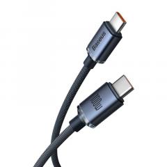 Cablu USB C - Baseus Type-C la Type-C Crystal Shine, 100W, 2m, Negru