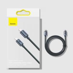 Cablu USB C - Baseus Type-C la Type-C Crystal Shine, 100W, 2m, Negru