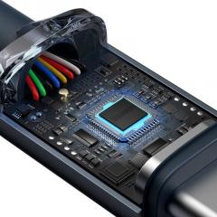 Cablu USB C - Baseus Type-C la Type-C Crystal Shine, 100W, 2m, Negru