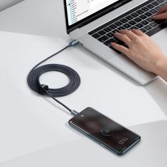 Cablu USB C - Baseus Type-C la Type-C Crystal Shine, 100W, 2m, Negru
