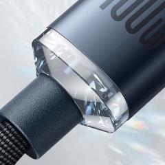 Cablu USB C - Baseus Type-C la Type-C Crystal Shine, 100W, 2m, Negru