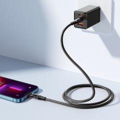 Cablu USB C - Amber Series Fast Charging Type-C la Lightning, 36W, 1.2m Black