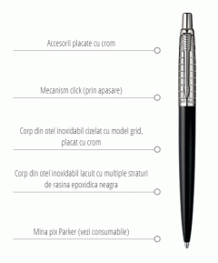 Pix Parker Jotter Premium Satin negru