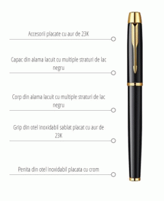 Stilou IM Lac negru-auriu GT
