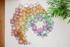 Set magnetic - 66 piese de constructie pastel transparent