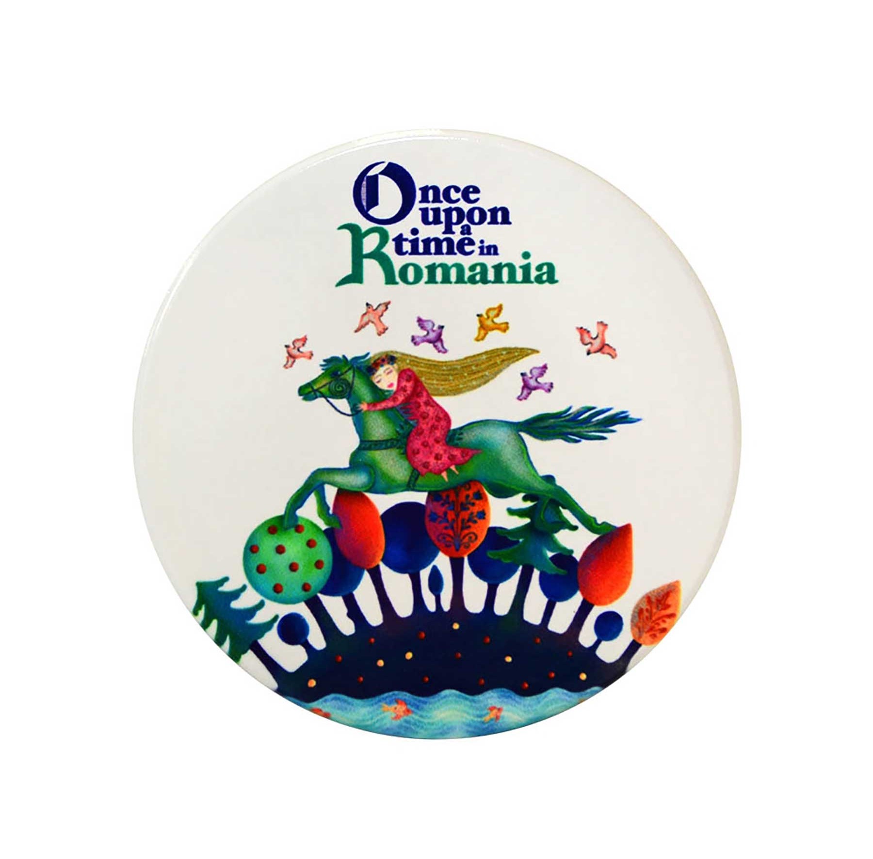 Suport pahar Once Upon a Time in Romania Fetita pe cal Art&Craft