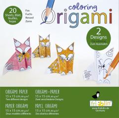 Set origami - Coloring Origami - Foxes