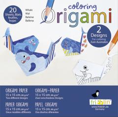 Set origami - Coloring Origami - Whales