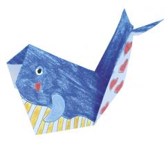 Set origami - Coloring Origami - Whales