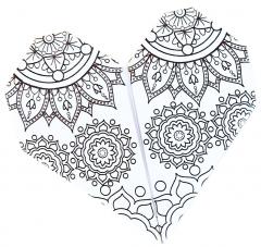 Set origami - Mandala Coloring Origami - Heart