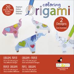 Set origami - Coloring Origami - Elephants