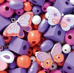 Kit creativ - Wooden Beads - Butterflies