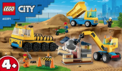 LEGO City  - Camioane de constructie si macara cu bila pentru demolari [60391]