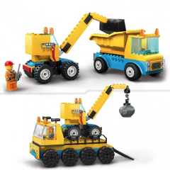 LEGO City  - Camioane de constructie si macara cu bila pentru demolari [60391]