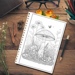 50 Mandale - Carte de colorat pentru adulti - Ciuperci