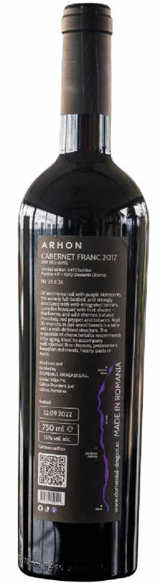 Vin rosu - Don Pelerin Arhon - Cabernet Franc, sec, 2017