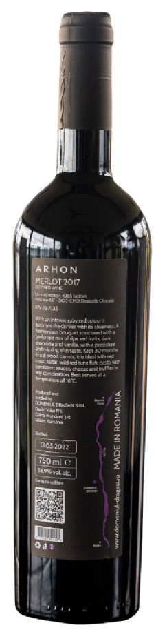 Vin rosu - Don Pelerin Arhon - Merlot, sec, 2017