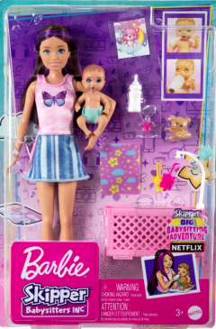 Papusa - Barbie Mamica satena cu bebelus