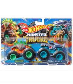 Set 2 masini - Hot Wheels Monster Truck - Motosaurus si Mega Wrex