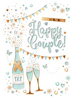 Felicitare - Wedding - Champagne & Bunting