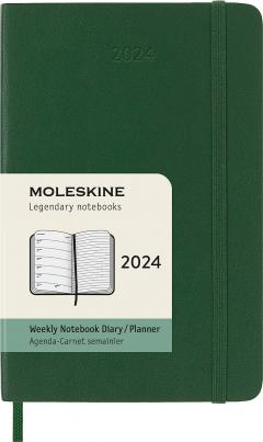 Agenda 2024 - 12-Months Weekly Planner - Pocket, Soft Cover - Myrtle Green
