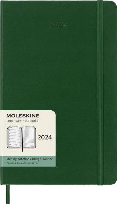 Agenda 2024 - 12-Months Weekly Planner - Large, Hard Cover - Myrtle Green